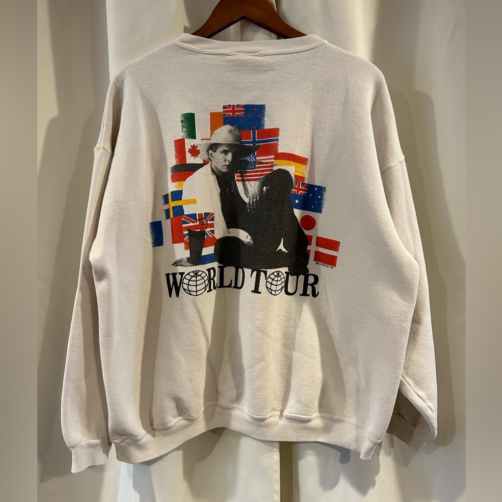 Vintage Garth Brooks 1993 World Tour White Graphic Sweatshirt XL
